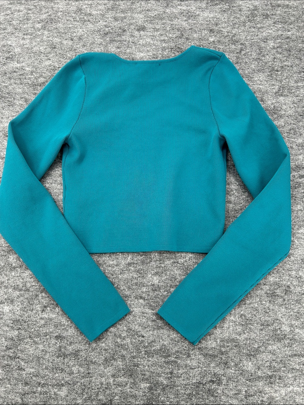 NWT Happily Grey Women’s Long Sleeve Top - Size Medium Teal - Picture 5 of 9